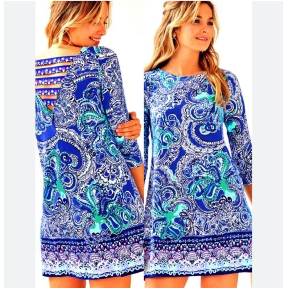 Lilly Pulitzer | Blue Ophelia Swing Dress Legga Sea Size Small Strappy Back